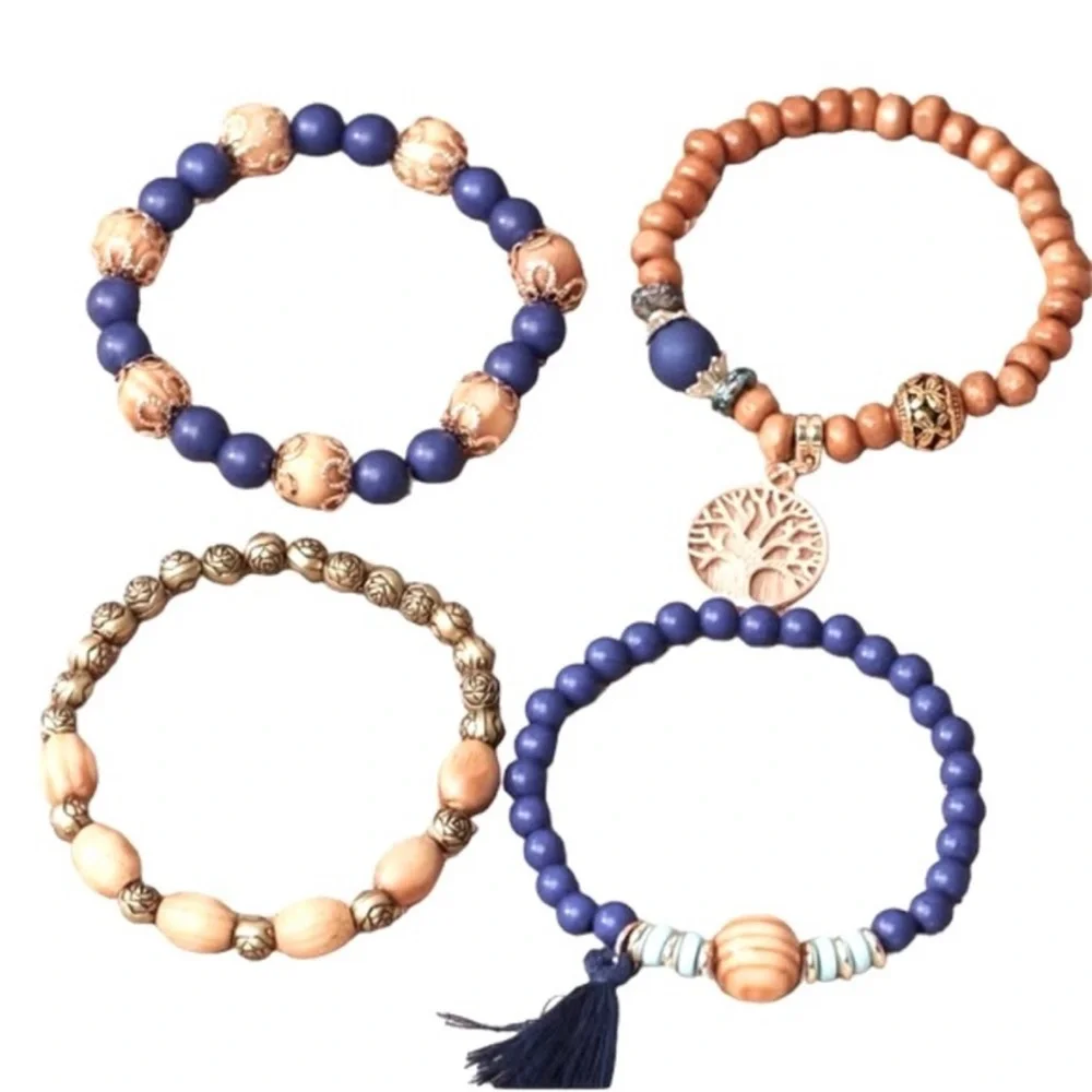 UNBRANDED Bohemian Stackable BRACELETS With TREE OF LIFE Charm And Tassel